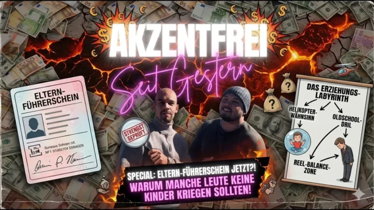 Folge 21: Eltern-Führerschein jetzt?! Warum manche Leute keine Kinder kriegen sollten! – Akzentfrei Seit Gestern
