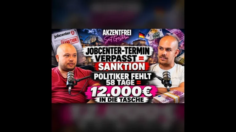 Folge 53: Jobcenter-Termin verpasst = Sanktion. Politiker fehlt 58 Tage = 12.000€ in die Tasche – Akzentfrei Seit Gestern